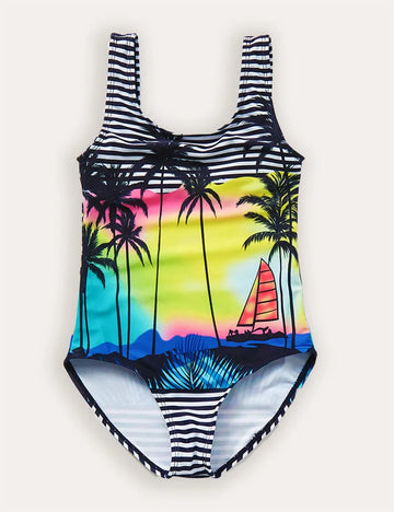 Coconut Print One-piece Swimsuit
